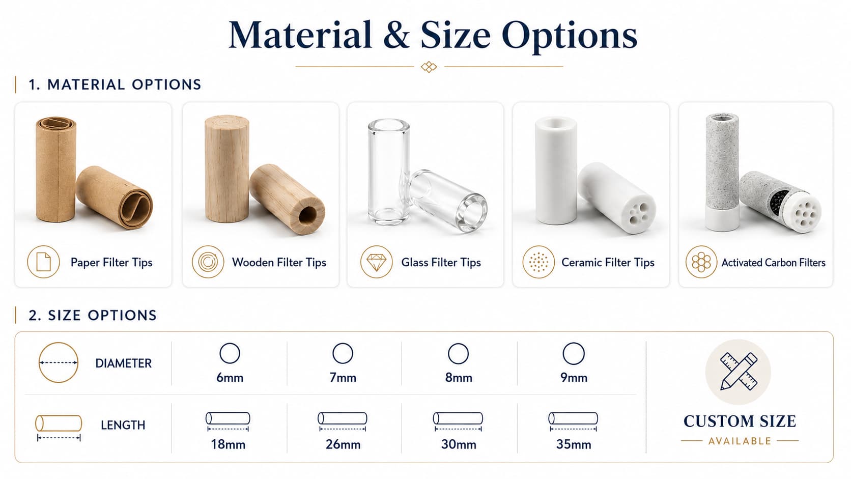 ceramic activated carbon filter tips 8mm